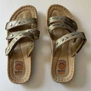 Earth Spirit | Gelron 2000 Metallic Lazer cutout Sandals